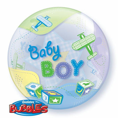 BUBBLE BALLOON 55CM - BABY BOY AEROPLANES