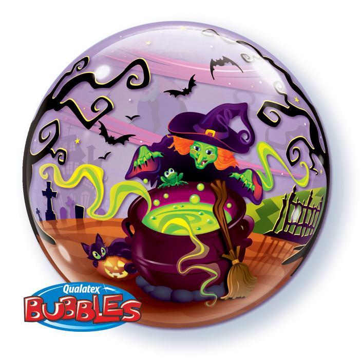 BUBBLE BALLOON 55CM - FLYING WITCHS SPOOKY BREW