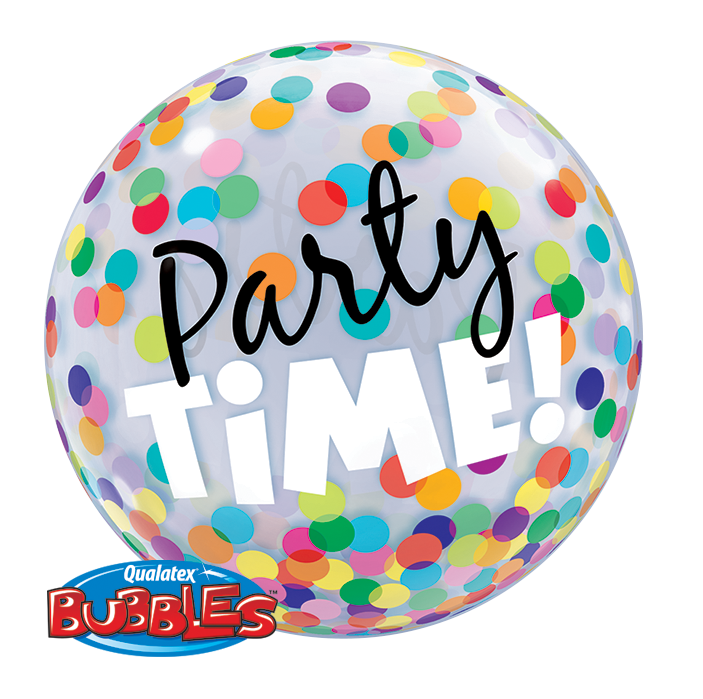 BUBBLE BALLOON 55CM - PARTY TIME COLOURFUL DOTS