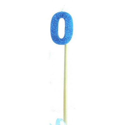 CANDLE GLITTER LARGE BLUE #0