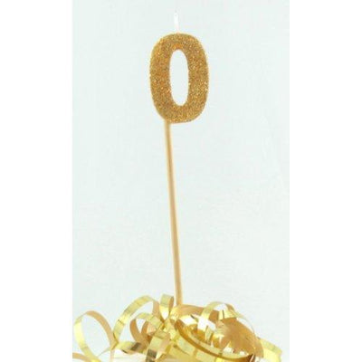 CANDLE GLITTER LARGE GOLD #0