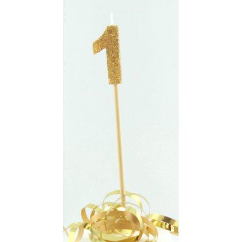 CANDLE GLITTER LARGE GOLD #1