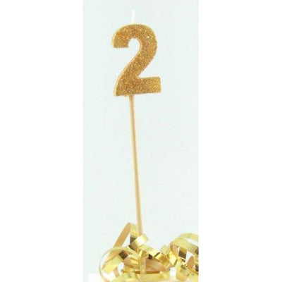 CANDLE GLITTER LARGE GOLD #2