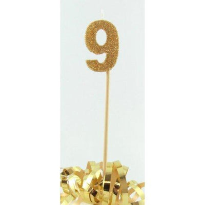 CANDLE GLITTER LARGE GOLD #9