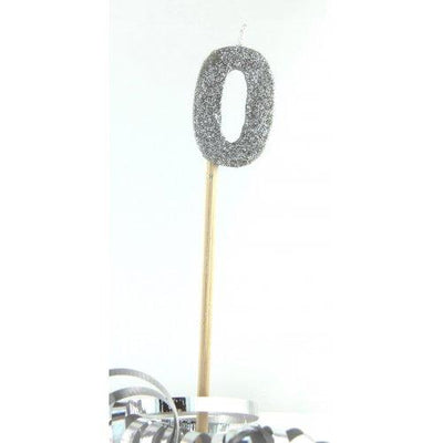 CANDLE GLITTER LARGE  SILVER #0