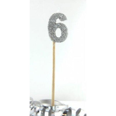 CANDLE GLITTER LARGE  SILVER #6