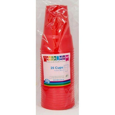 CUPS 285ML - RED PK25
