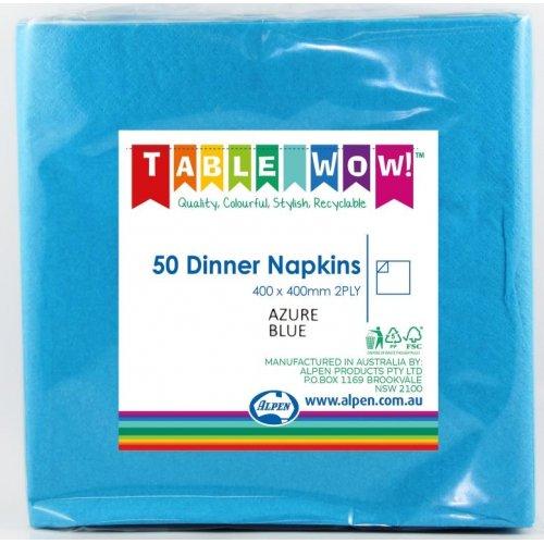 DINNER NAPKIN - 2PLY AZURE BLUE PK50