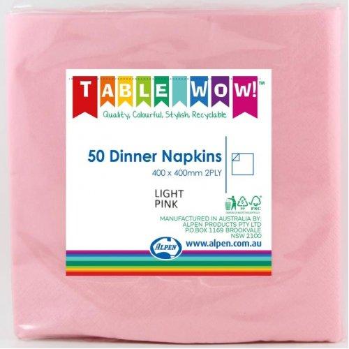 DINNER NAPKIN - 2PLY PINK PK50