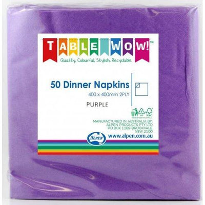 DINNER NAPKIN - 2PLY PURPLE PK50