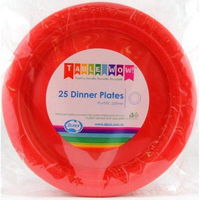 DINNER PLATES - RED PK25
