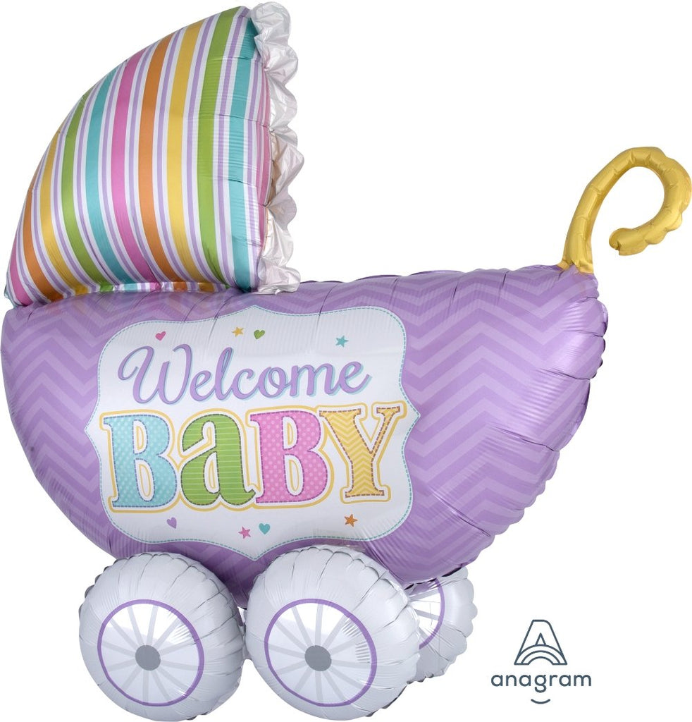 FOIL BALLOON 45CM - BABY SHOWER WELCOME BABY CARIGE