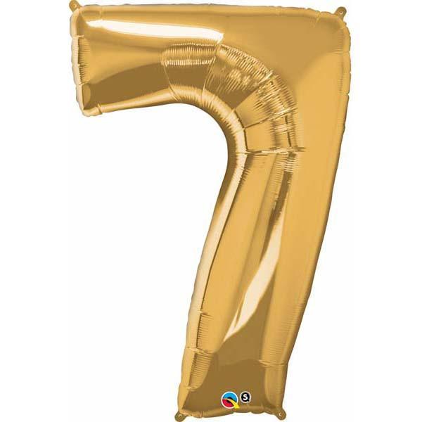 FOIL BALLOON MEGALOON 86CM -GOLD NUMBER 7
