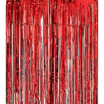 FOIL CURTAIN - METALLIC RED 2MX90CM