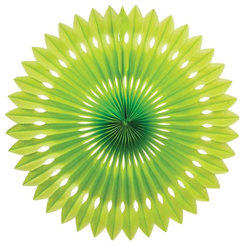 HANGING PAPER FANS 24CM LIME GREEN