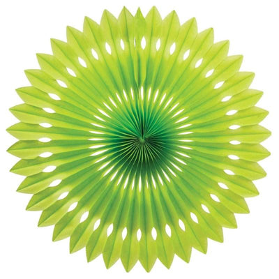 HANGING PAPER FANS 24CM LIME GREEN
