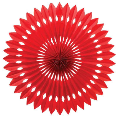 HANGING PAPER FANS 24CM RED
