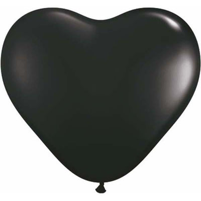 HEART LATEX BALLOON 15CM - FASHION ONYX BLACK