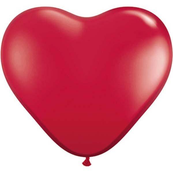 HEART LATEX BALLOON 28CM - JEWEL RUBY RED