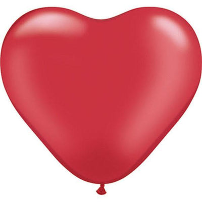 HEART LATEX BALLOON 15CM - PEARL RUBY RED