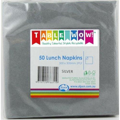 LUNCH NAPKIN - 2PLY SILVER PK50