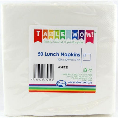LUNCH NAPKIN - 2PLY WHITE PK50
