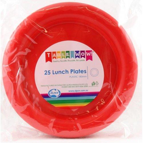 LUNCH PLATES - RED PK25