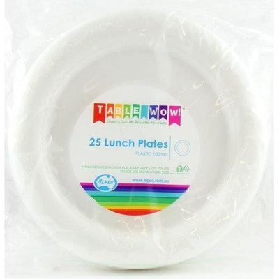 LUNCH PLATES - WHITE PK25