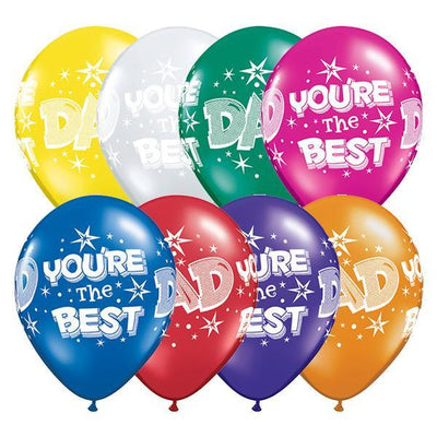 PRINTED LATEX BALLOON 28CM - FATHERS DAY AST PK 25