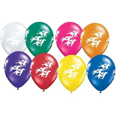 PRINTED LATEX BALLOON 28CM - MELBOURNE CUP RACE HORSES AST PK 25