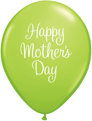 PRINTED LATEX BALLOON 28CM - MOTHERS DAY CLASSY SCRIPT LIME GREEN