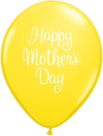 PRINTED LATEX BALLOON 28CM - MOTHERS DAY CLASSY SCRIPT YELLOW