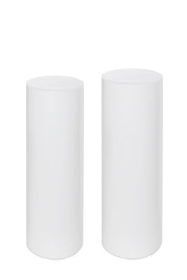 Round White Acrylic Plinth - Set of 2