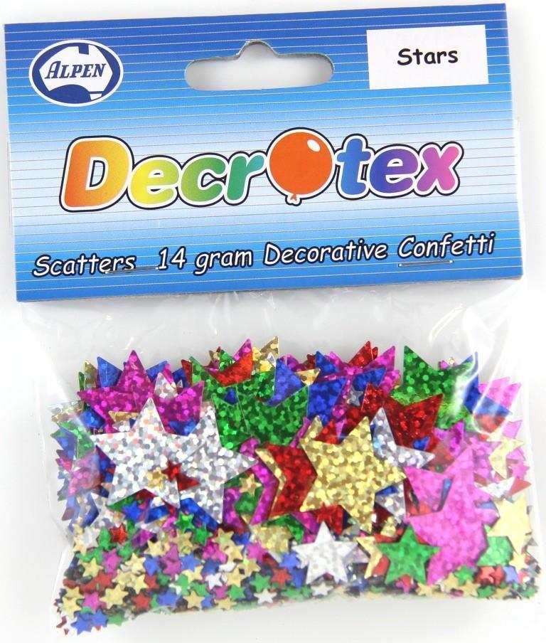 SCATTERS - STARS ASSORTED SIZES & COLOURS 14G